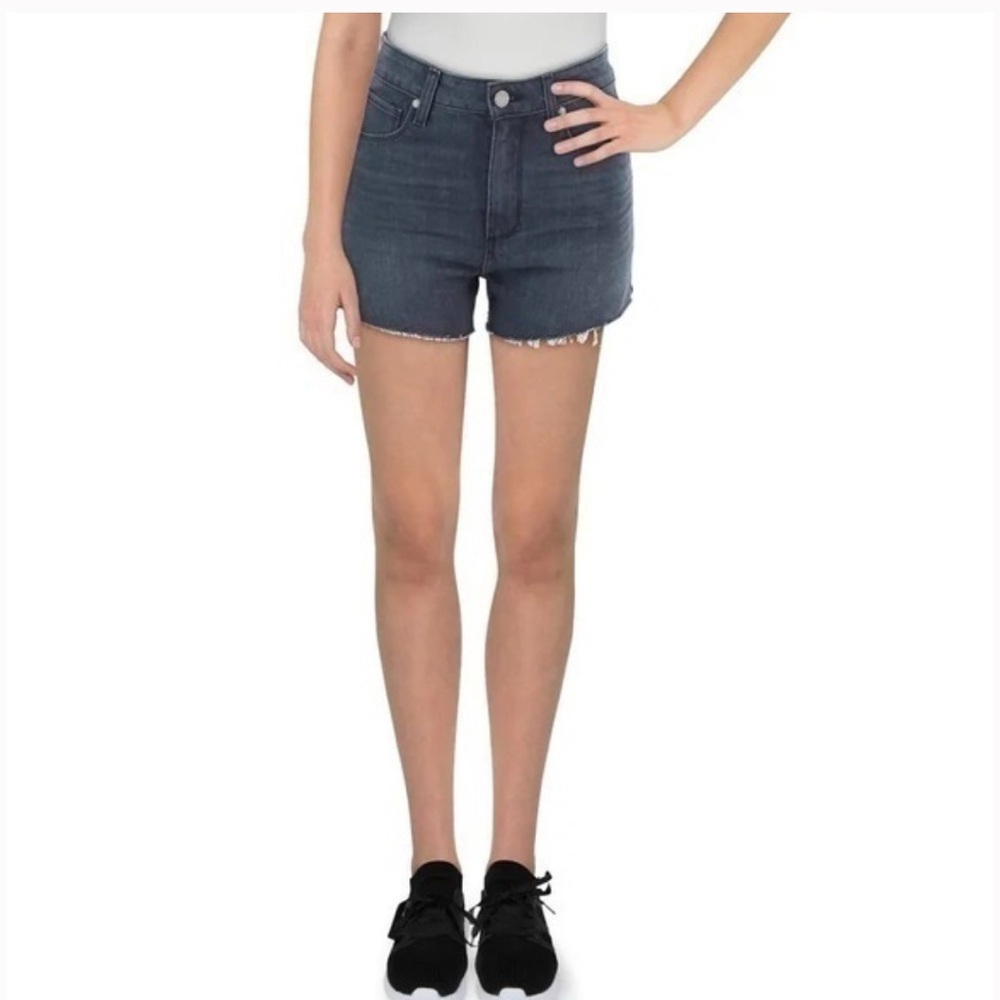 NWT- Paige Margot High Rise Raw Hem Cut Off Indigo Denim Jean Short Sz 32